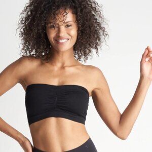 Yummie Nylon Seamless Strapless Bandeau Bra, Black